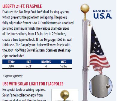 21' TELESCOPING LIBERTY POLE