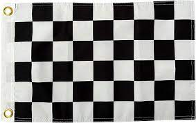 12X18" BLACK/WHITE CHECK FLG