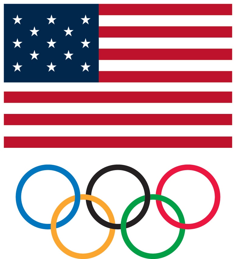 4 X 6" OLYMPIC (USA) FLAG Baldwinflags