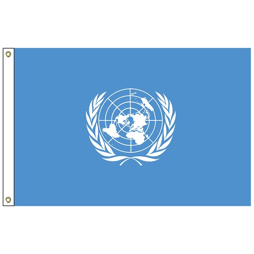 [2832] U.N. 3X5' NYL FLAG H&G
